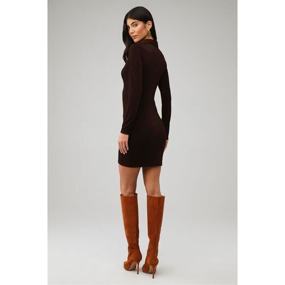 Peppermayo Ring My Bell Mini Dress in Chocolate Brown Size‎ 8 - Picture 2 of 12